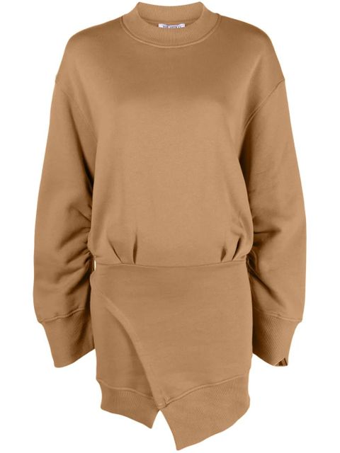 The Attico Ivory cotton sweatshirt dress - Brown - zdjęcie produktu nr 1