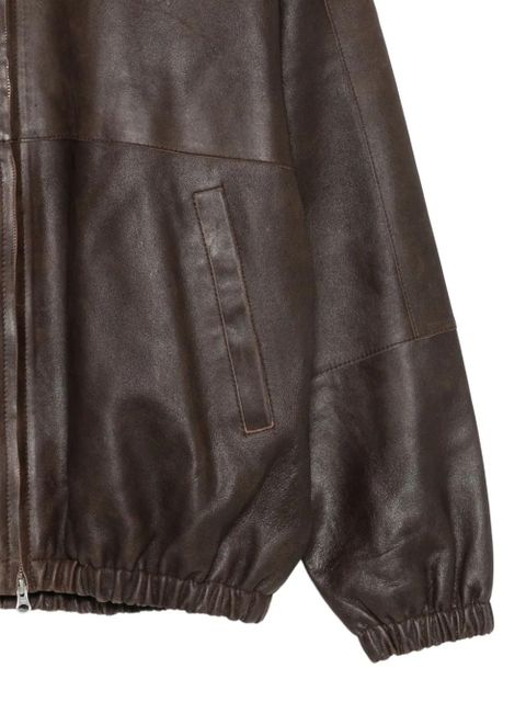 Alysi leather bomber jacket - Brown