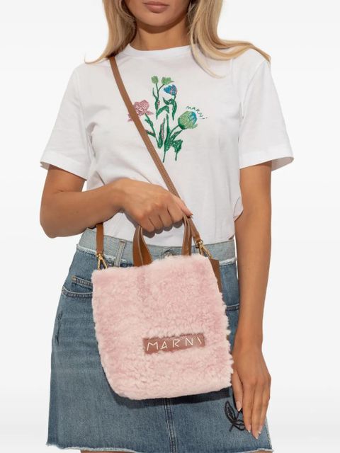 Marni shearling tote bag - Pink
