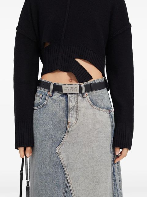 MM6 Maison Margiela Numeric leather belt - Black