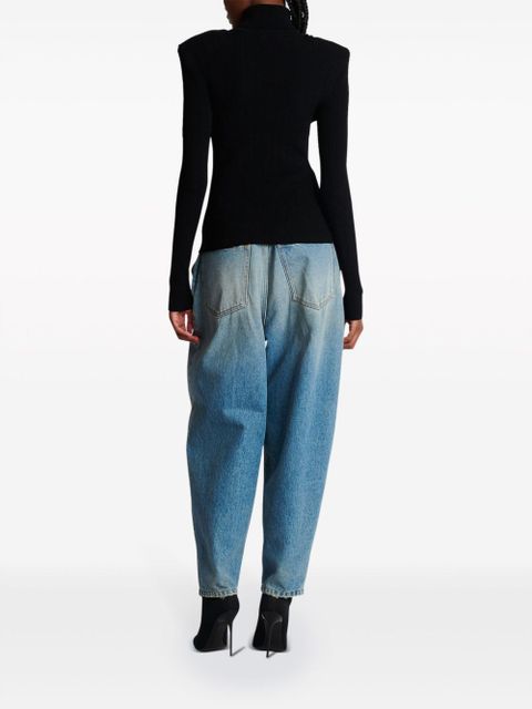 Balmain button-embellished roll-neck jumper - Black