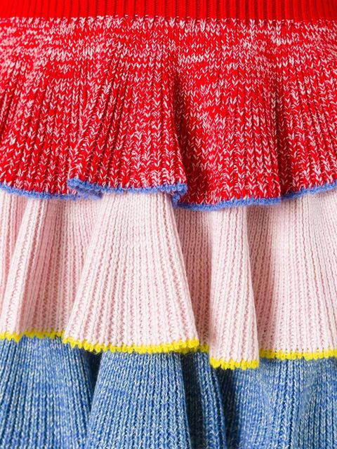 Alexander McQueen knitted tiered mini dress - Multicolour