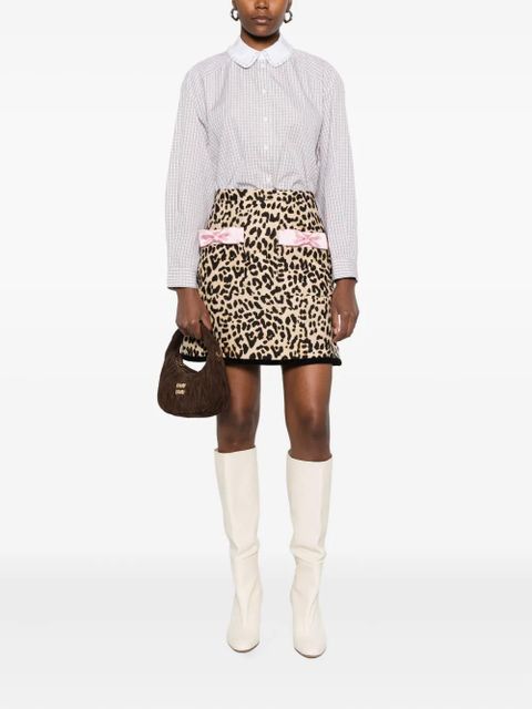 SANDRO checked Peter Pan collar shirt - Neutrals