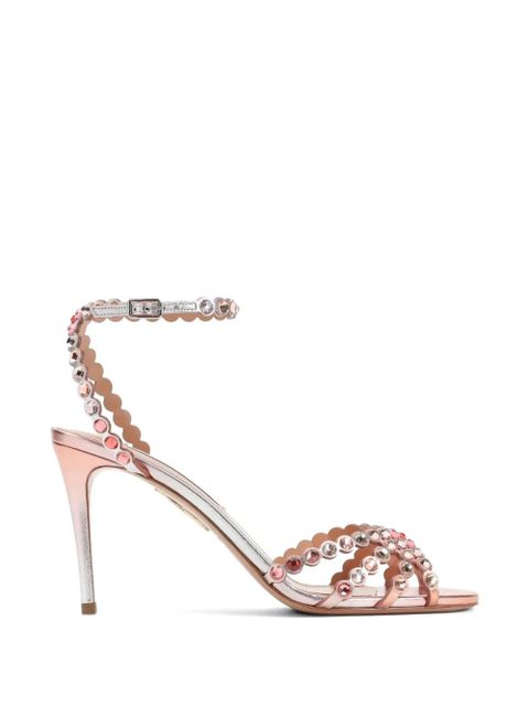 Aquazzura Tequila scallop-trim sandals - Pink - zdjęcie produktu nr 1
