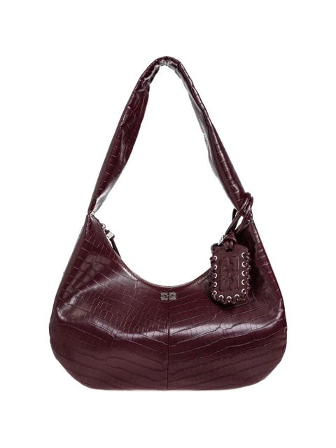 GANNI embossed tag shoulder bag - Brown - zdjęcie produktu nr 1