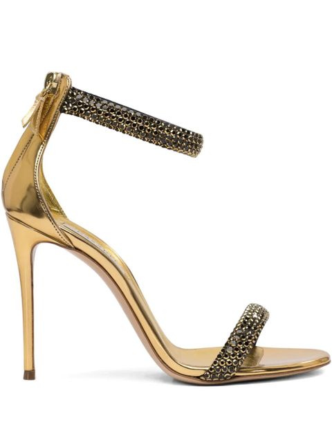 Casadei 100mm crystal-embellished stiletto sandals - Yellow - zdjęcie produktu nr 1