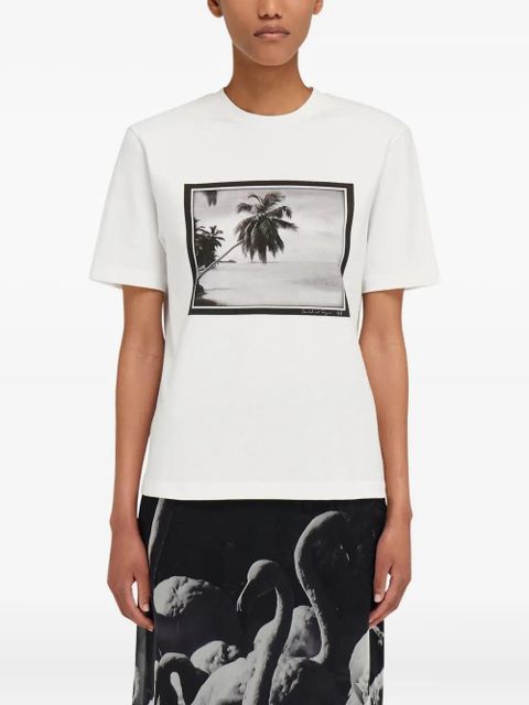 Ferragamo palm-tree print T-shirt - White - zdjęcie produktu nr 2