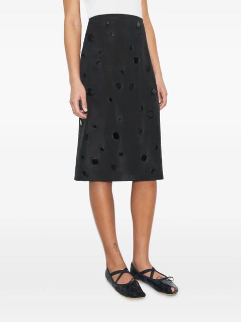 Tory Burch mirror-embellished skirt - Black