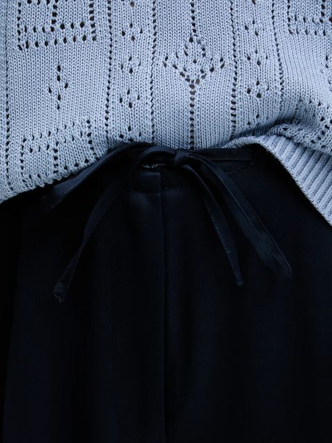 Tommy Hilfiger spodnie damskie kolor granatowy szerokie high waist WW0WW47171