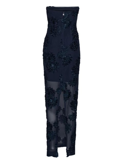 ROTATE BIRGER CHRISTENSEN floral-mesh maxi dress - Blue
