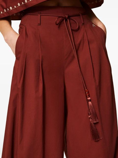 TWINSET floral-embroidered palazzo pants