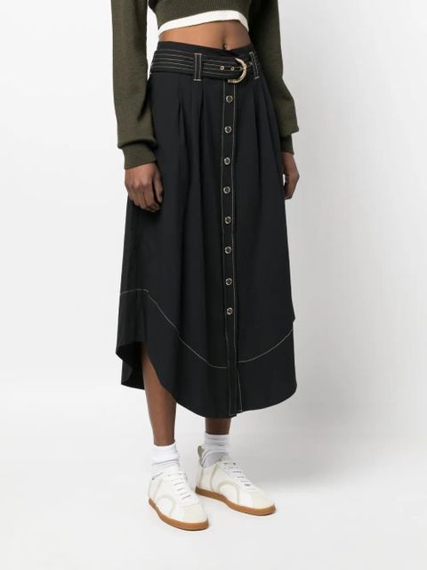 TWINSET high-waisted cotton skirt - Black