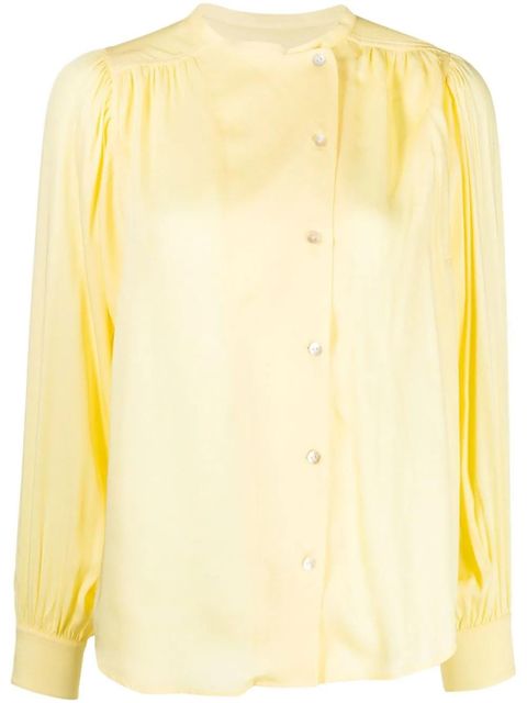 Yves Salomon gathered-detail off-centre blouse - Yellow - zdjęcie produktu nr 1