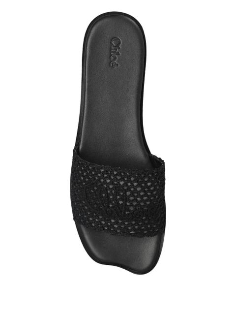Chloé crochet-effect flat sandals - Black