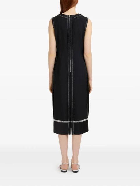 Marni stitched-detail sleeveless midi dress - Black