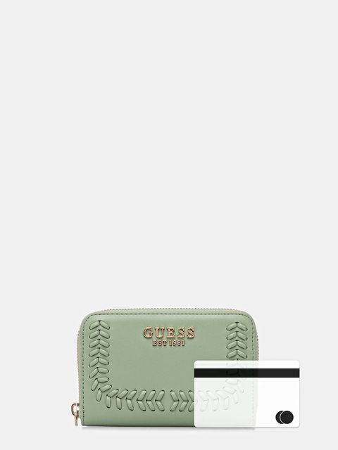 Guess portfel TATUM damski kolor zielony SWNG96 67140