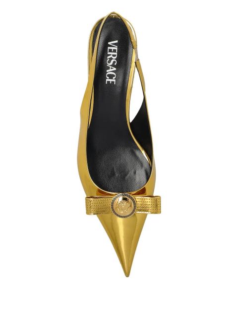 Versace metallic slingback pumps - Gold