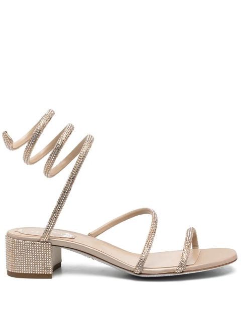 René Caovilla crystal-embellished heeled sandals - Neutrals - zdjęcie produktu nr 1