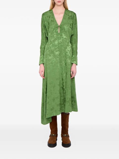 Zadig&Voltaire Rouna horse-jacquard tie midi dress - Green