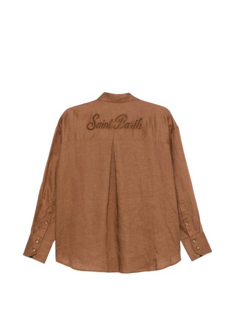 MC2 Saint Barth Cristal Pocket logo-embroidered shirt - Brown - zdjęcie produktu nr 2