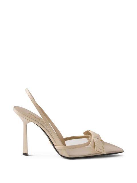 Prada leather heeled pumps - Neutrals - zdjęcie produktu nr 1