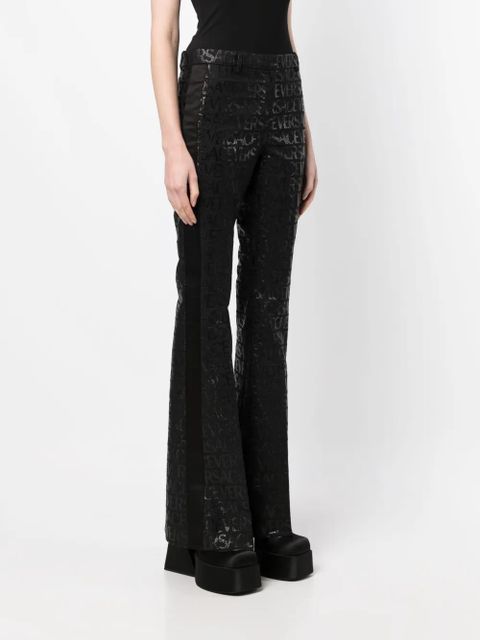 Versace Versace Allover flared trousers - Black