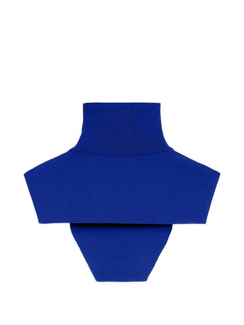 Jil Sander detachable ribbed high-neck shirt - Blue