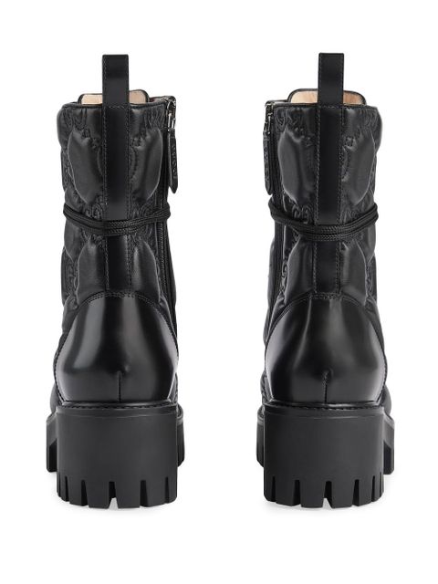 Gucci 60mm GG-matelassé leather boots - Black