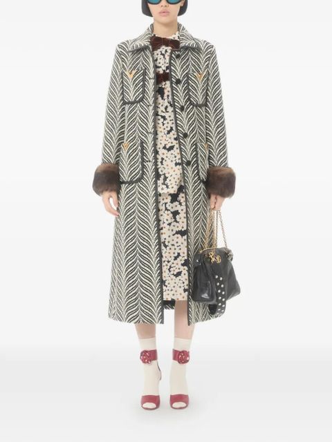 Valentino Garavani printed single-breasted coat - Black