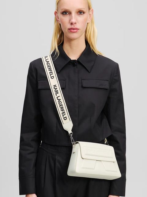 Karl Lagerfeld torebka skórzana IKON/K kolor biały A2W30198