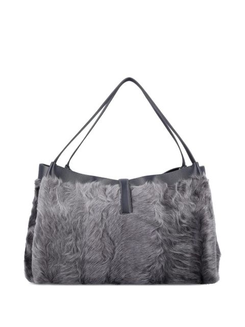 Ferragamo fur panelled tote bag - Grey - zdjęcie produktu nr 2