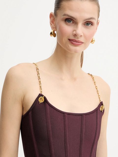 Marciano by Guess sukienka AISHA kolor bordowy mini dopasowana 5BGK09 5036Z