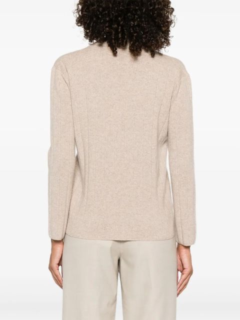 Max Mara Arten ribbed v-neck jumper - Neutrals