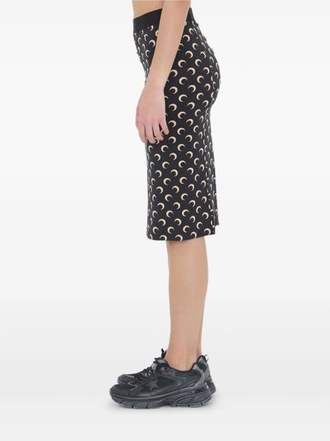 Marine Serre moon-print midi skirt - Black
