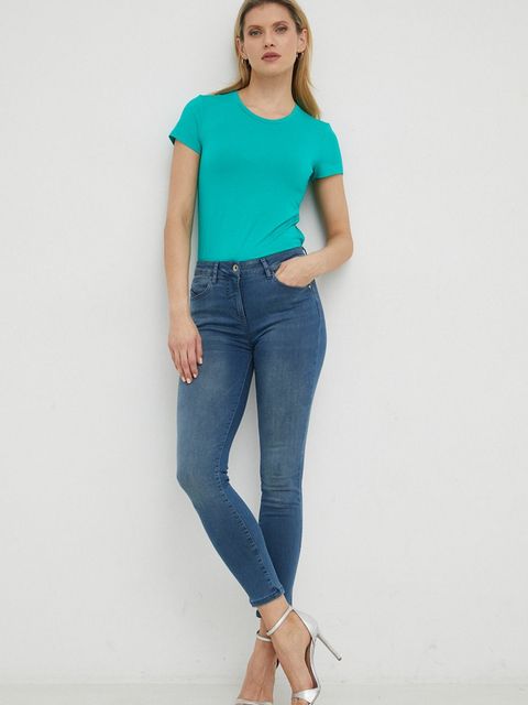 Patrizia Pepe t-shirt damski kolor turkusowy - zdjęcie produktu nr 2