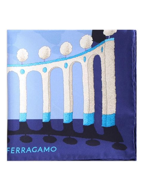 Ferragamo patterned scarf - Blue - zdjęcie produktu nr 1
