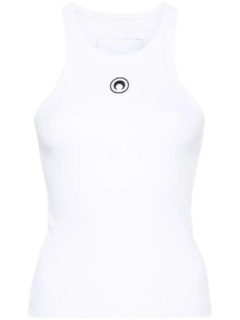 Marine Serre Crescent Moon-embroidered tank top - White - zdjęcie produktu nr 1