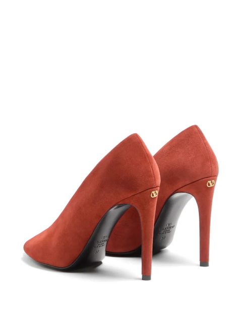 Valentino Garavani open-toe révélé suede pumps 105mm - Red