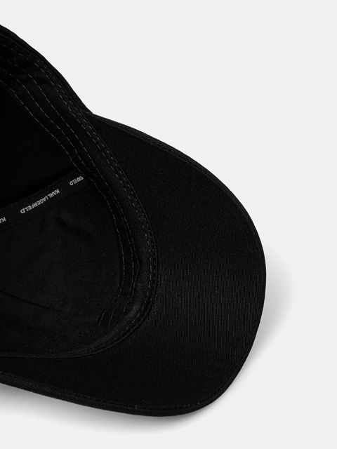 Karl Lagerfeld czapka z daszkiem bawełniana kolor czarny gładka A2W33061