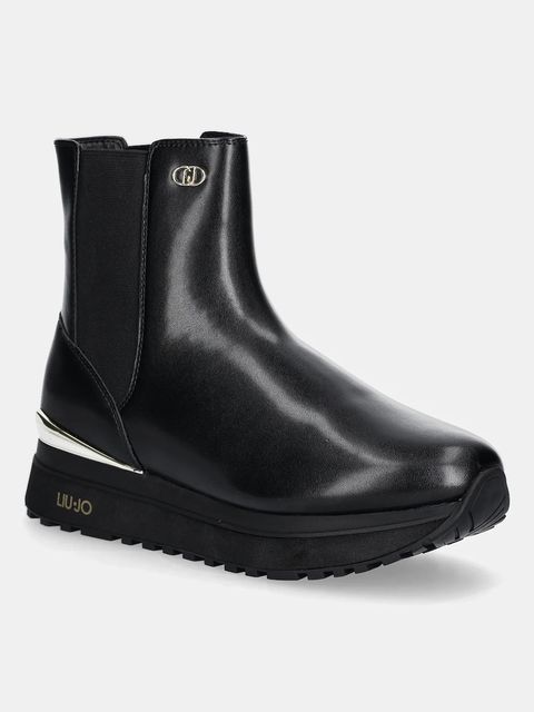 Liu Jo sztyblety skórzane LIU JO MAXI WONDER 95 damskie kolor czarny na platformie BF5001PX24122222 - zdjęcie produktu nr 1