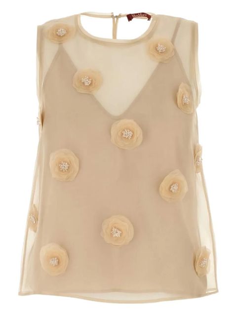 Max Mara Achille organza top - Neutrals - zdjęcie produktu nr 1
