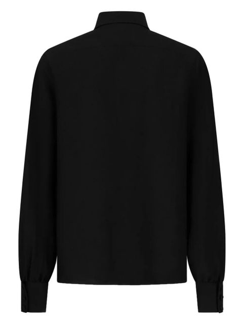 ETRO leaf-embroidery silk shirt - Black - zdjęcie produktu nr 2