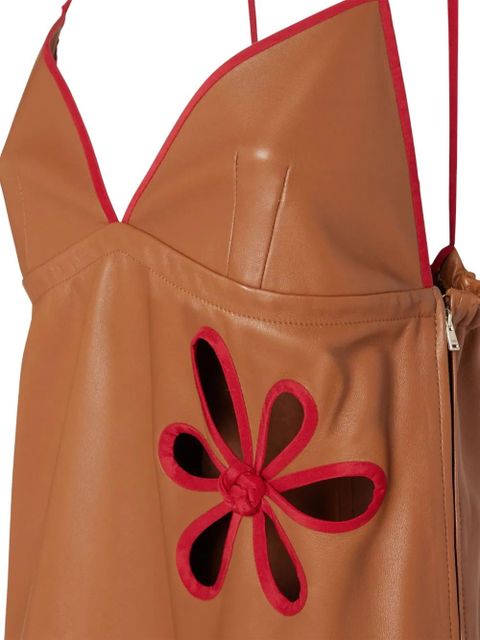 FENDI flower appliqué dress - Brown