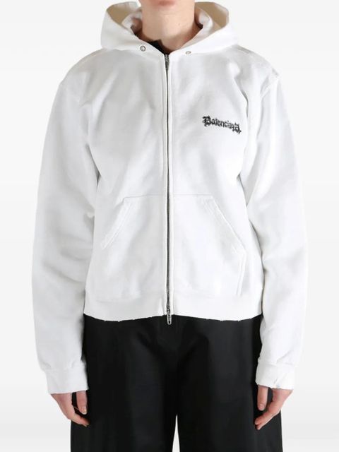 Balenciaga graphic-print zip-up hoodie - White - zdjęcie produktu nr 2