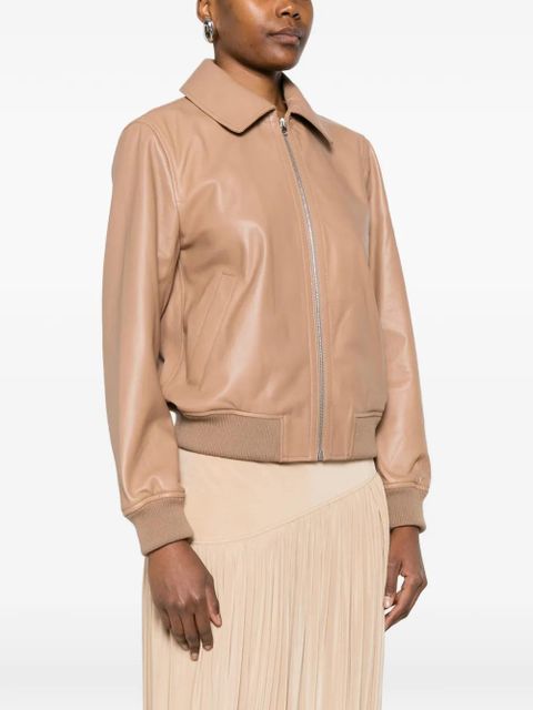 Yves Salomon zip-up lambskin jacket - Neutrals