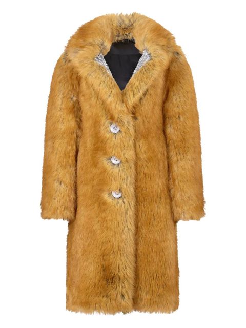 Rabanne embellished-lapel fur coat - Yellow - zdjęcie produktu nr 1