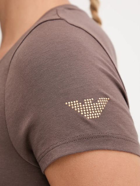 EA7 Emporio Armani t-shirt damski kolor brązowy TJDQZ.8NTT65