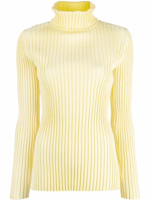 Tory Burch ribbed-knit roll-neck jumper - Yellow - zdjęcie produktu nr 1
