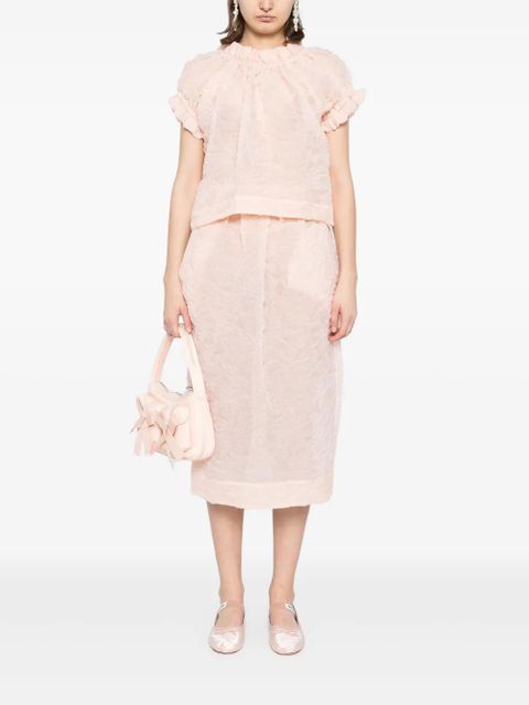 Simone Rocha ruffle-waisted skirt - Orange