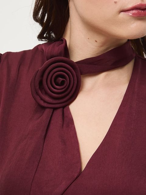 Medicine sukienka kolor bordowy mini oversize